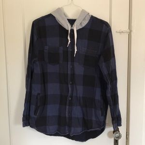 Hooded flannel shirt